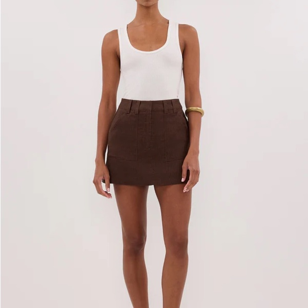 Dissh Eva Chocolate Linen Skort